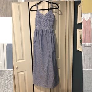 Loft blue and white stripped dress